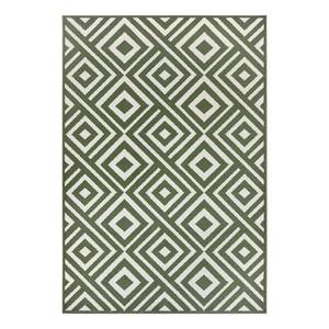 Laagpolig vloerkleed Art polypropeen - Wit/groen - 200 x 290 cm