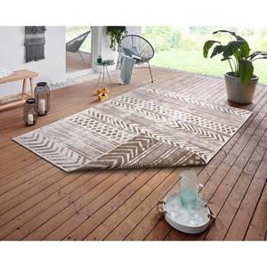 Outdoorvloerkleed Biri polypropeen - Beige/bruin - 80 x 150 cm