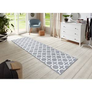 Tapis de couloir Glam Polypropylène - Blanc / Gris clair - 80 x 400 cm