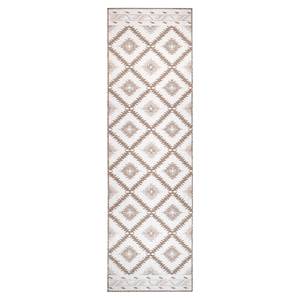 Tapis de couloir Malibu Polypropylène - Beige / Marron - 80 x 350 cm