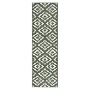 Tapis de couloir Nordic Polypropylène - Vert - 80 x 500 cm