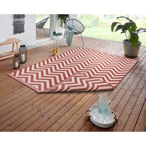 In-/Outdoorteppich Palma Polypropylen - Beige / Rot - 80 x 150 cm