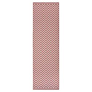 Tapis de couloir Palma Polypropylène - Beige / Rouge - 80 x 350 cm