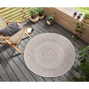 In- & outdoorvloerkleed Porto polypropeen - Beige/bruin - Diameter: 200 cm