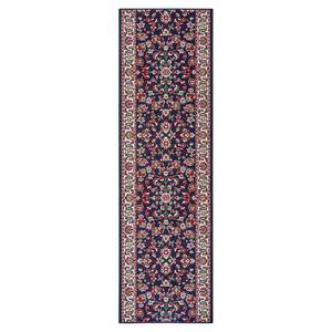 Tapis de couloir Vintage Polypropylène - Bleu marine - 80 x 500 cm