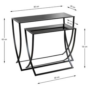 Tavolino Darwin (set da 2) Vetro / Metallo - Nero