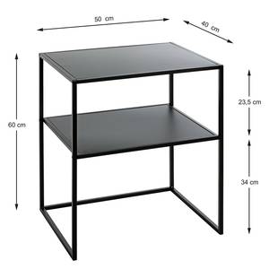Tavolino Melbourne Metallo - Nero - Altezza: 60 cm