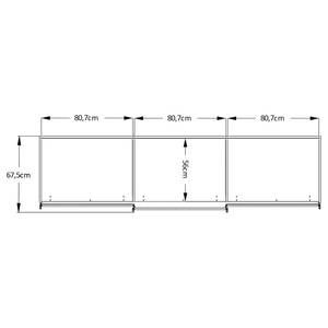 Schwebetürenschrank Sinfonie Plus Typ D Eiche Sonoma Dekor - 249 x 222 cm - Basic - Silber