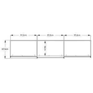 Zweefdeurkast Sinfonie Plus type D Aardekleurig - 298 x 240 cm - Basic - Zilver