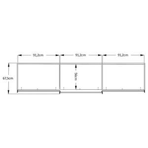 Zweefdeurkast Sinfonie Plus type D Wit - 280 x 240 cm - Classic - Zilver