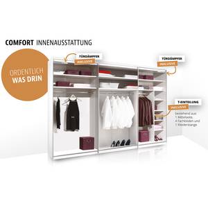 Schwebetürenschrank Sinfonie Plus Typ D Eiche Sonoma Dekor - 280 x 240 cm - Comfort - Silber