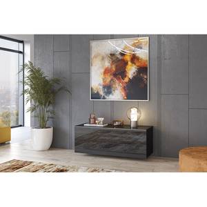 Tv-meubel Habas II glas - Zwart - Breedte: 120 cm