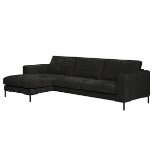 Ecksofa Luton mit Longchair Chenille Alita: Anthrazit