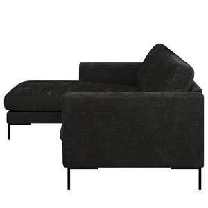 Ecksofa Luton mit Longchair Chenille Alita: Anthrazit