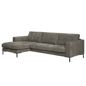 Ecksofa Luton mit Longchair Chenille Alita: Grau