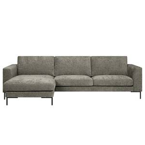 Ecksofa Luton mit Longchair Chenille Alita: Grau