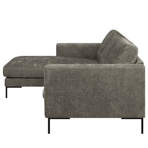 Hoekbank Luton met chaise longue Chenille Alita: Grijs