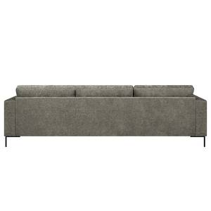 Ecksofa Luton mit Longchair Chenille Alita: Grau