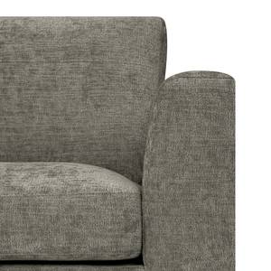 Ecksofa Luton mit Ottomane Chenille Alita: Grau - Ottomane davorstehend links