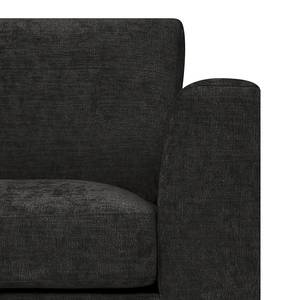 Ecksofa Luton mit Ottomane Chenille Alita: Anthrazit - Ottomane davorstehend links