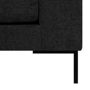 Ecksofa Luton mit Ottomane Chenille Alita: Anthrazit - Ottomane davorstehend links