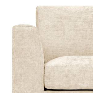 Ecksofa Luton mit Ottomane Chenille Alita: Creme - Ottomane davorstehend rechts