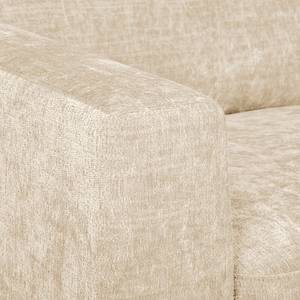 Ecksofa Luton mit Ottomane Chenille Alita: Creme - Ottomane davorstehend rechts