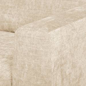 Ecksofa Luton mit Ottomane Chenille Alita: Creme - Ottomane davorstehend links