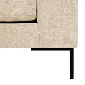 Ecksofa Luton mit Ottomane Chenille Alita: Creme - Ottomane davorstehend links