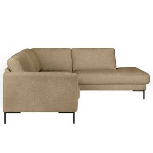 Ecksofa Luton mit Ottomane Webstoff Enola: Beige - Ottomane davorstehend rechts