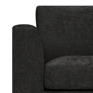 Ecksofa Luton mit Ottomane Chenille Alita: Anthrazit - Ottomane davorstehend rechts