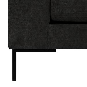 Ecksofa Luton mit Ottomane Chenille Alita: Anthrazit - Ottomane davorstehend rechts