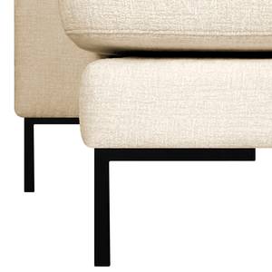 Wohnlandschaft Luton Chenille Alita: Creme - Longchair davorstehend links / Ottomane rechts