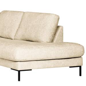 Wohnlandschaft Luton Webstoff Enola: Pearl - Longchair davorstehend links / Ottomane rechts