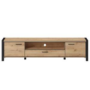 Tv-meubel Margaret River Grandson eikenhouten look/mat zwart - Breedte: 210 cm