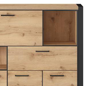 Credenza Margaret River Effetto rovere / Nero opaco