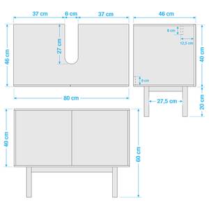 Set di 2 mobili da bagno LINDHOLM B Rovere parzialmente massello - Grigio