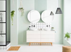 Set di 3 mobili da bagno LINDHOLM C Rovere parzialmente massello - Bianco