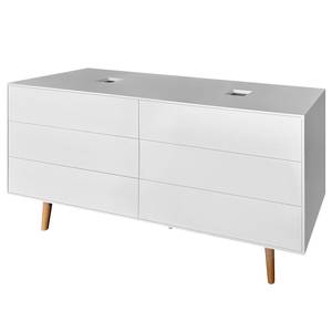 Set di 3 mobili da bagno LINDHOLM C Rovere parzialmente massello - Bianco