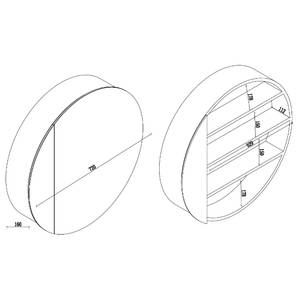 Set di 3 mobili da bagno LINDHOLM C Rovere parzialmente massello - Bianco