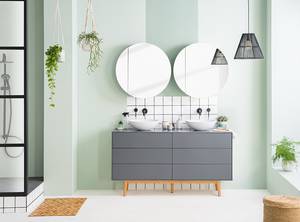 Set di 3 mobili da bagno LINDHOLM C Rovere parzialmente massello - Grigio