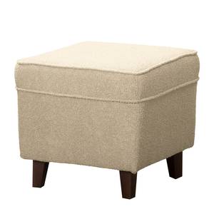 Ohrensessel Colmar Bouclé Stoff Nola: Beige - Mit Hocker