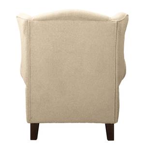 Ohrensessel Colmar Bouclé Stoff Nola: Beige - Mit Hocker