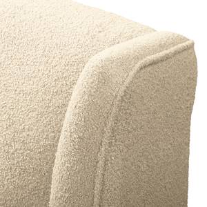 Ohrensessel Colmar Bouclé Stoff Nola: Beige - Mit Hocker