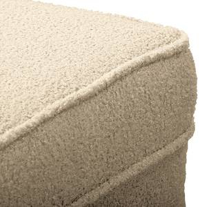 Ohrensessel Colmar Bouclé Stoff Nola: Beige - Mit Hocker