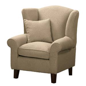 Oorfauteuil Colmar Bouclé Stof Nola: Cappuccino - Met hocker