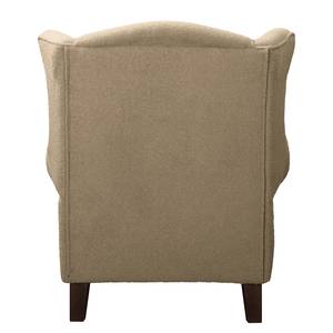 Oorfauteuil Colmar Bouclé Stof Nola: Cappuccino - Met hocker