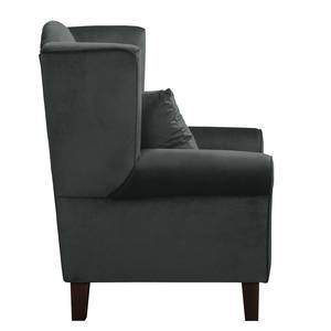 Oorfauteuil Colmar Velours Vaia: Donkergrijs - Met hocker