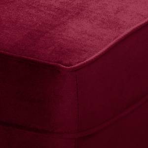 Fauteuil à oreilles Colmar Velours Vaia: Rouge foncé - Avec repose-pieds