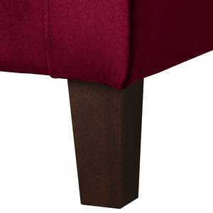 Oorfauteuil Colmar Velours Vaia: Donkerrood - Met hocker